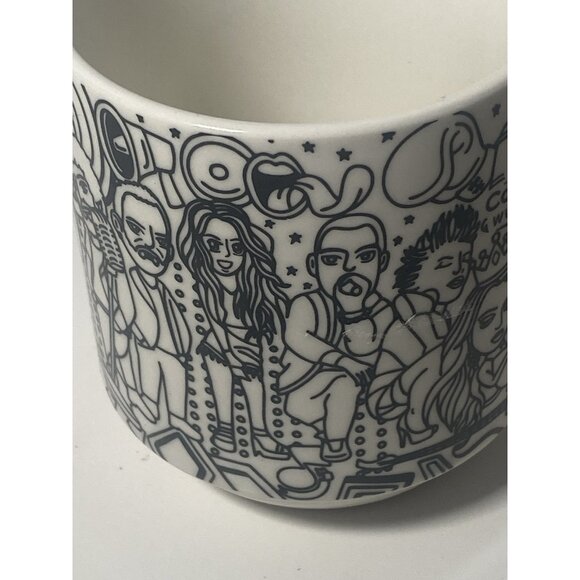 Music Rock N Roll Coffee Mug Black White Cameo China - Picture 4 of 11